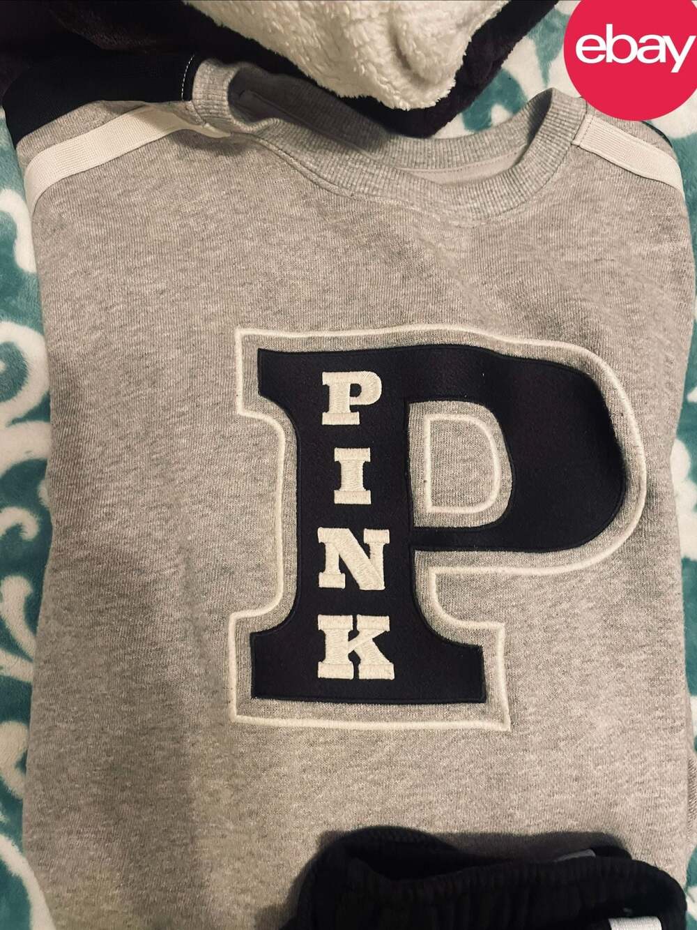 Victoria's Secret PINK Campus Crew Sweatshirt and Matching Jogger Set